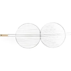 Grille ronde barbecue Ø40cm métal et bois