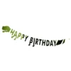 Guirlande anniversaire Happy Birthday dinosaure aluminium vert 2,5m