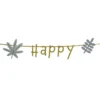 Guirlande anniversaire Happy Birthday doré thème sauvage 2m