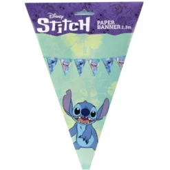 Guirlande Disney Stitch fanion papier bleu 2,3m