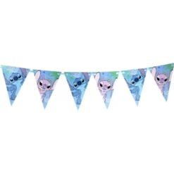 Guirlande Disney Stitch fanion papier bleu 2,3m