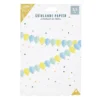 Guirlande en papier forme ballon bleu, jaune et vert