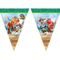 Guirlande fanions papier Pat Patrouille dinosaure 2,3m