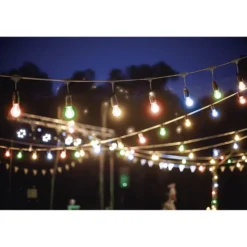 Guirlande guinguette 50 LED 10 boules multicolores 6m