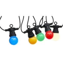Guirlande guinguette 50 LED 10 boules multicolores 6m