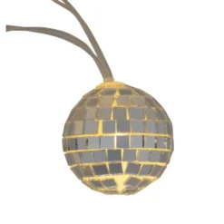 Guirlande lumineuse boule disco dorée 10LED à piles 1,8m
