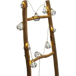 Guirlande lumineuse 10 diamants métal noir 165cm