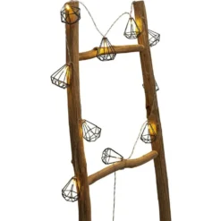 Guirlande lumineuse 10 diamants métal noir 165cm
