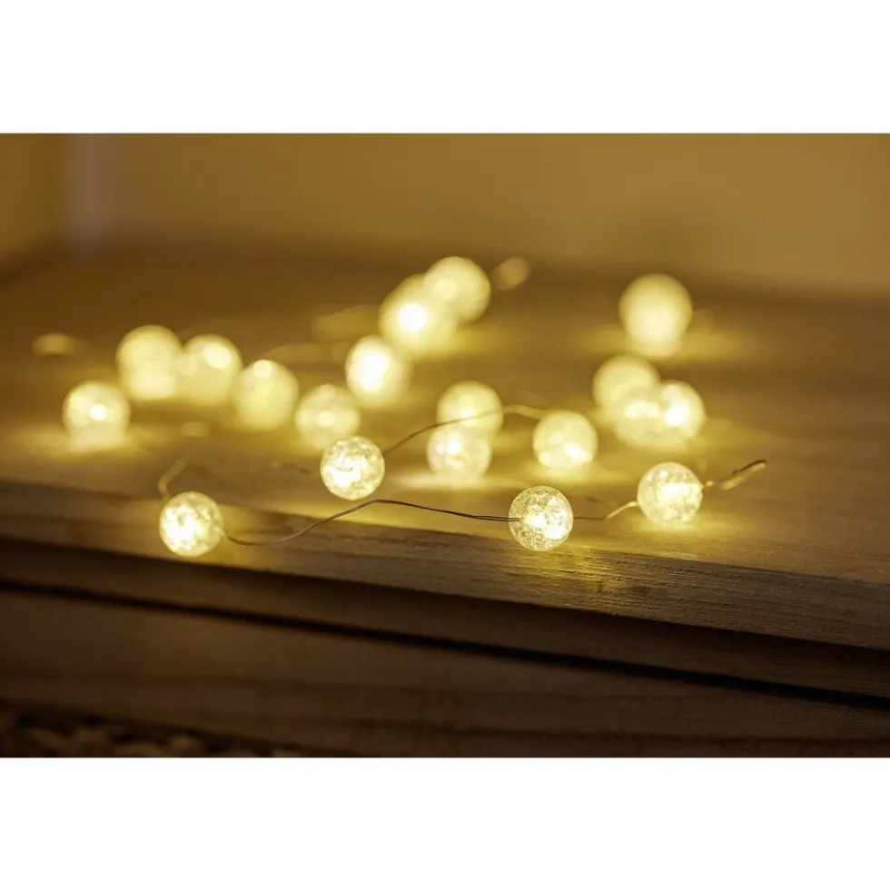 Guirlande lumineuse 20 LED blanc chaud 2,2m