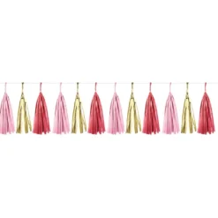 Guirlande pompon en papier rose et jaune