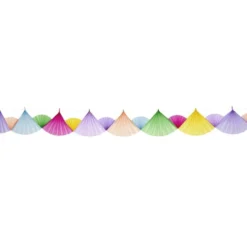 Guirlande éventail papier de soie thème fée licorne 6m