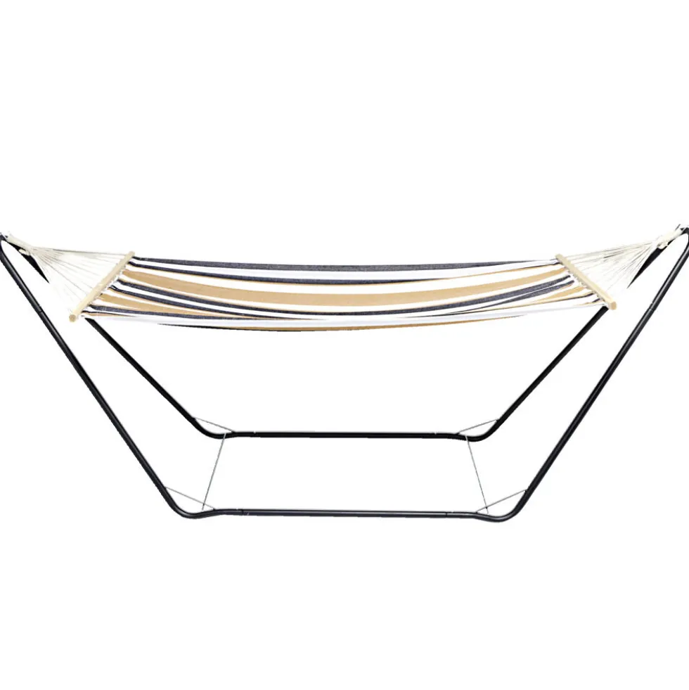 Hamac 1 personne 100x200cm avec support métal 297x113xH82cm
