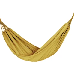 Hamac à suspendre Madere 1 personne polyester jaune L200xl100cm
