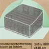 Housse de protection ensemble repas Oxford noir 245x120xH80cm