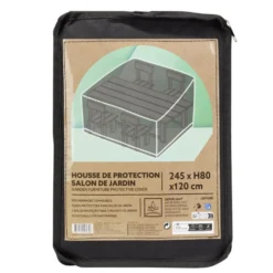 Housse de protection ensemble repas Oxford noir 245x120xH80cm