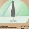 Housse de protection parasol Oxford noir 55x35xH195cm