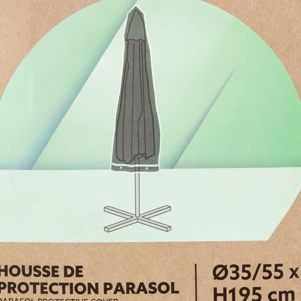 Housse de protection parasol Oxford noir 55x35xH195cm