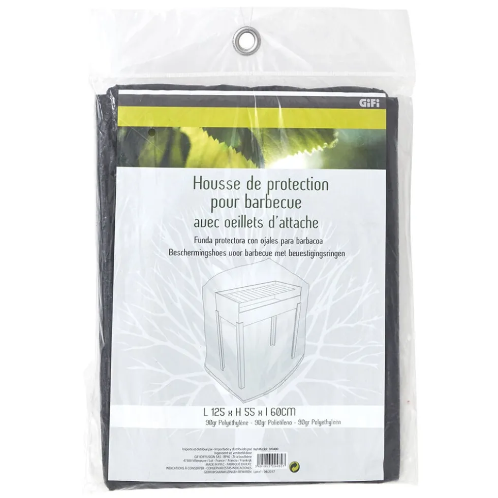 Housse de protection pour barbecue avec oeillets d'attaches