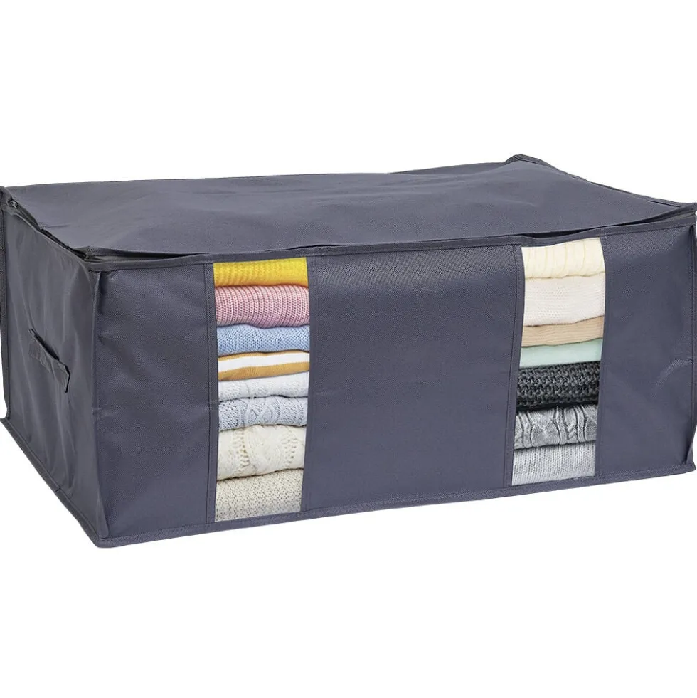 Housse de rangement pour vêtements Gris - L65 x l45 x H27 cm