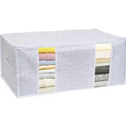 Housse de rangement pour vêtements Blanc - L65 x l45 x H27 cm