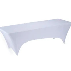 Housse de table extensible Fiesta blanche 240x70xH74cm