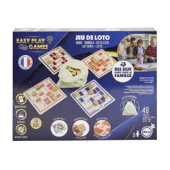 Jeu de loto en bois avec 48 grilles et sac de rangement