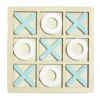 Jeu de morpion bois 14x14cm blanc/orange ou blanc/bleu
