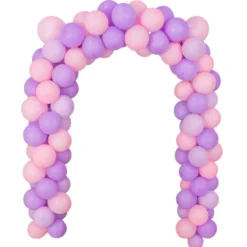 Kit arche à ballons alu et latex x48 Happy Birthday licorne tons rose et violet