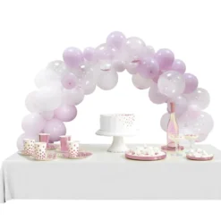 Kit arche de ballons fée rose et blanc 60 pièces 4m
