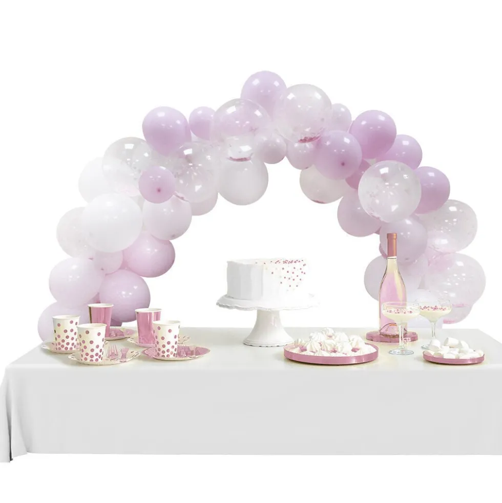 Kit arche de ballons fée rose et blanc 60 pièces 4m