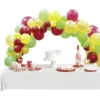 Kit arche de ballons vert jaune rouge 60 pièces 4m