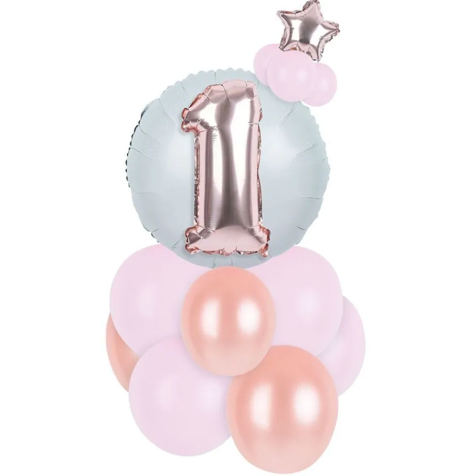 Kit ballon chiffre 1 bleu ou rose