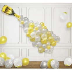 Kit ballon fontaine bouteille doré 61 ballons et ruban 5m