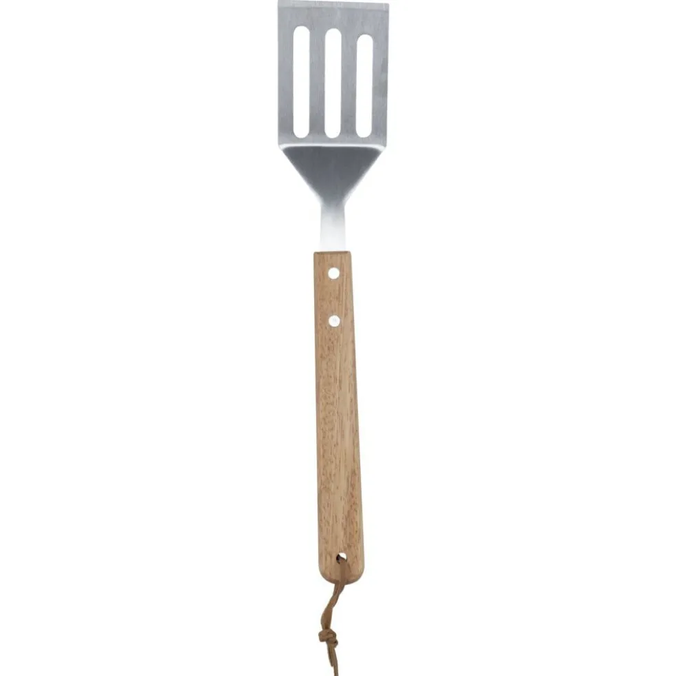 Kit barbecue 5 accessoires inox et bois avec étui de rangement 21x46cm