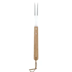 Kit barbecue 5 accessoires inox et bois avec étui de rangement 21x46cm