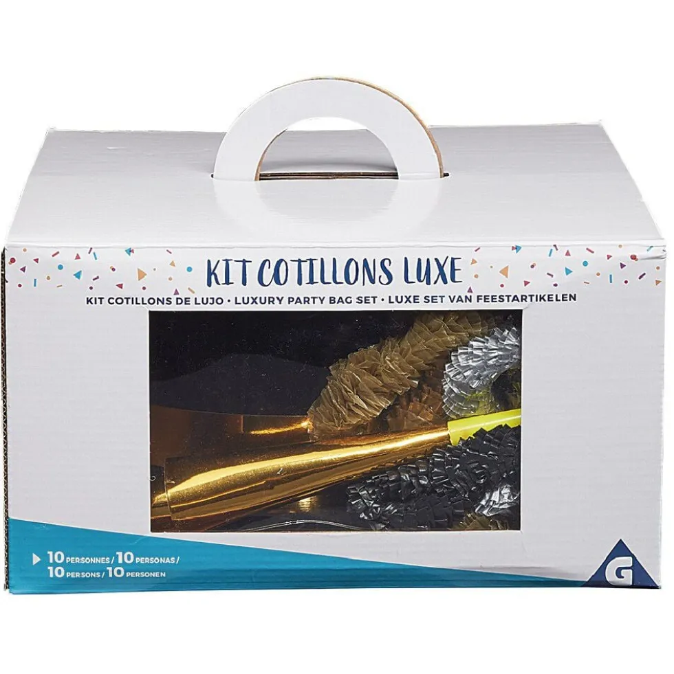 Kit cotillons luxe or noir 10 personnes