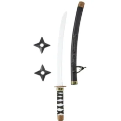 Kit d'accessoire ninja pour enfant avec sabre et 2 étoiles