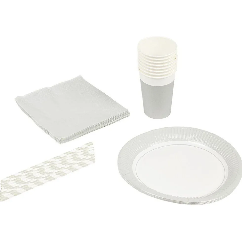 Kit jetable 32 pièces gris