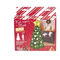 Kit sapin de Noël 66 ballons H195cm