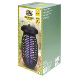 Lampe anti-nuisible plastique noir et acier 5W 1300V Ø16,5xH32,5cm