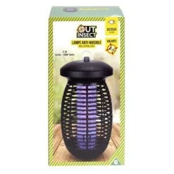 Lampe anti-nuisible plastique noir et acier 5W 1300V Ø16,5xH32,5cm