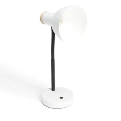 Lampe de bureau orientable métal blanc Ø14xH36cm