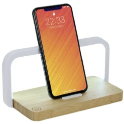 Lampe LED bambou avec chargeur à induction 10W