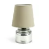 Lampe à poser Ø12xH22cm verre et polyester vert