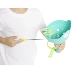 Lanceur disque volant forme grenouille bleu et jaune 11 pièces