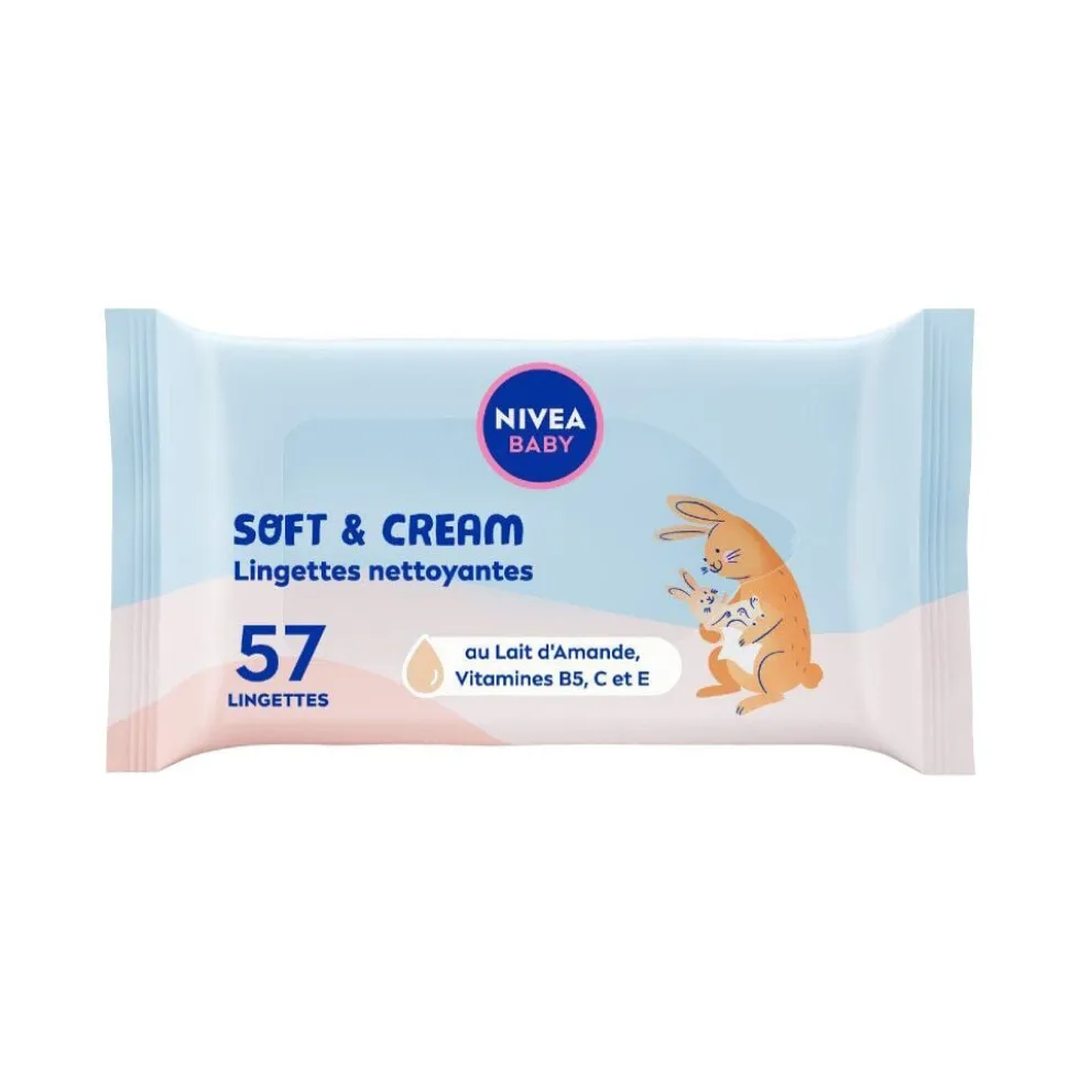 Lingettes bébé Nivea x57 nettoyantes hydratantes