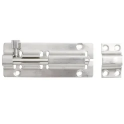 Loquet de fermeture coulissante en métal gris L12,5cm