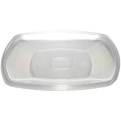 Lot de 6 assiettes carrées plastique transparent à bord arrondi 22x22 cm