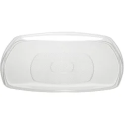 Lot de 6 assiettes carrées plastique transparent à bord arrondi 22x22 cm