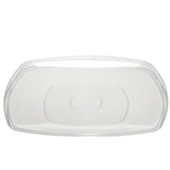 Lot de 6 assiettes carrées plastique transparent à bord arrondi 22x22 cm